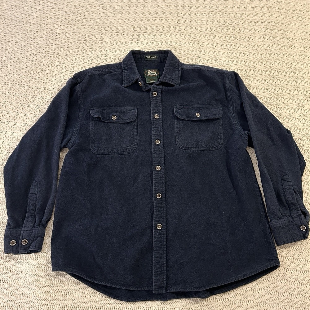 Vintage Stillwater Supply Heavy Navy Outdoors Flannel Chamois 100% Cotton